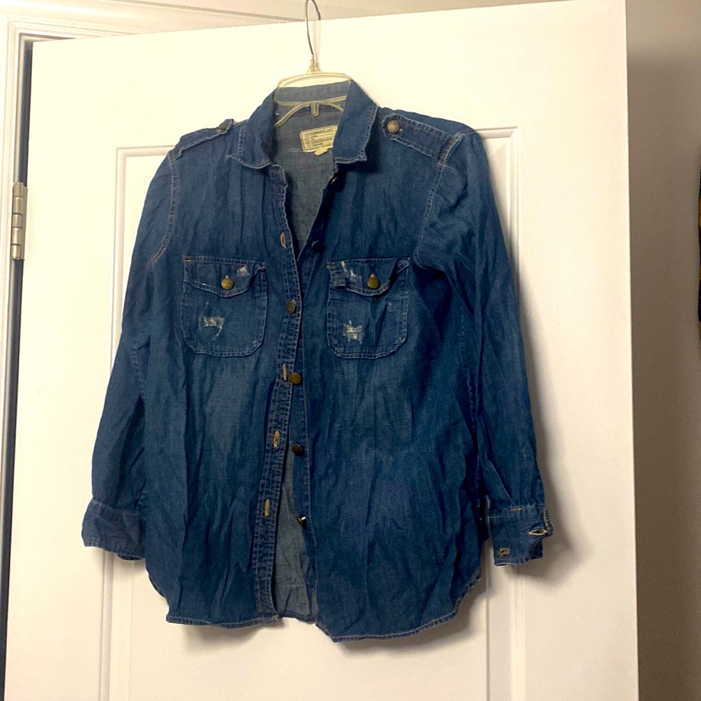 Current Elliott denim button down